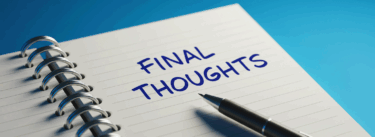 final thoughts written in a notebook